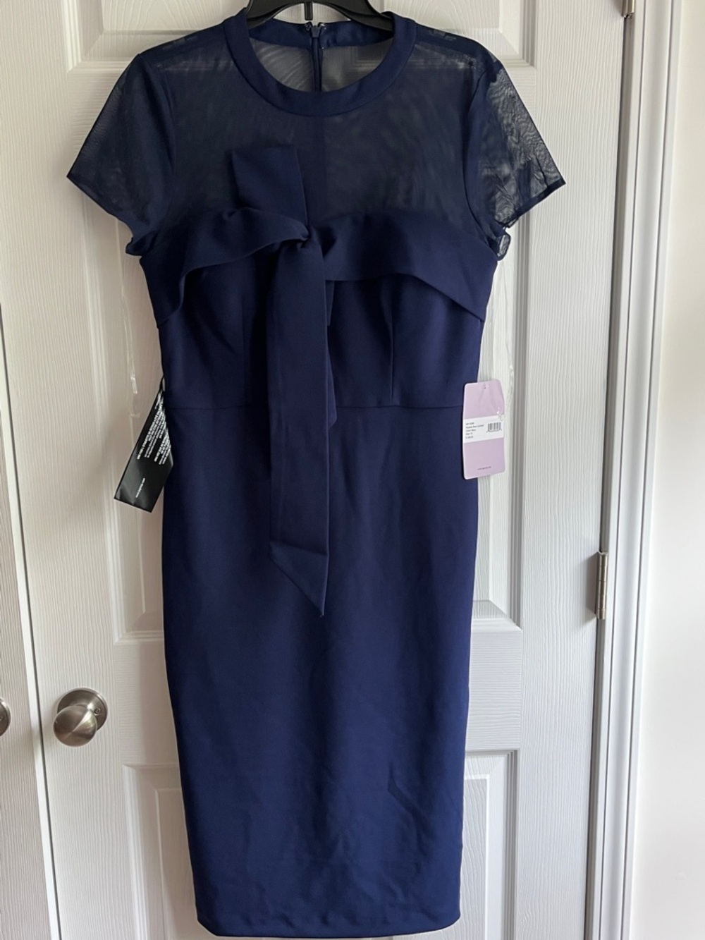 NWT - JS Designs Roselle bow cocktail dress.